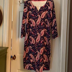 Talbots dress, cotton, machine wash and dry, 3/4 sleeves